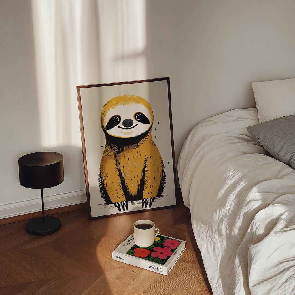 Schattige Luiaard Illustratie Poster