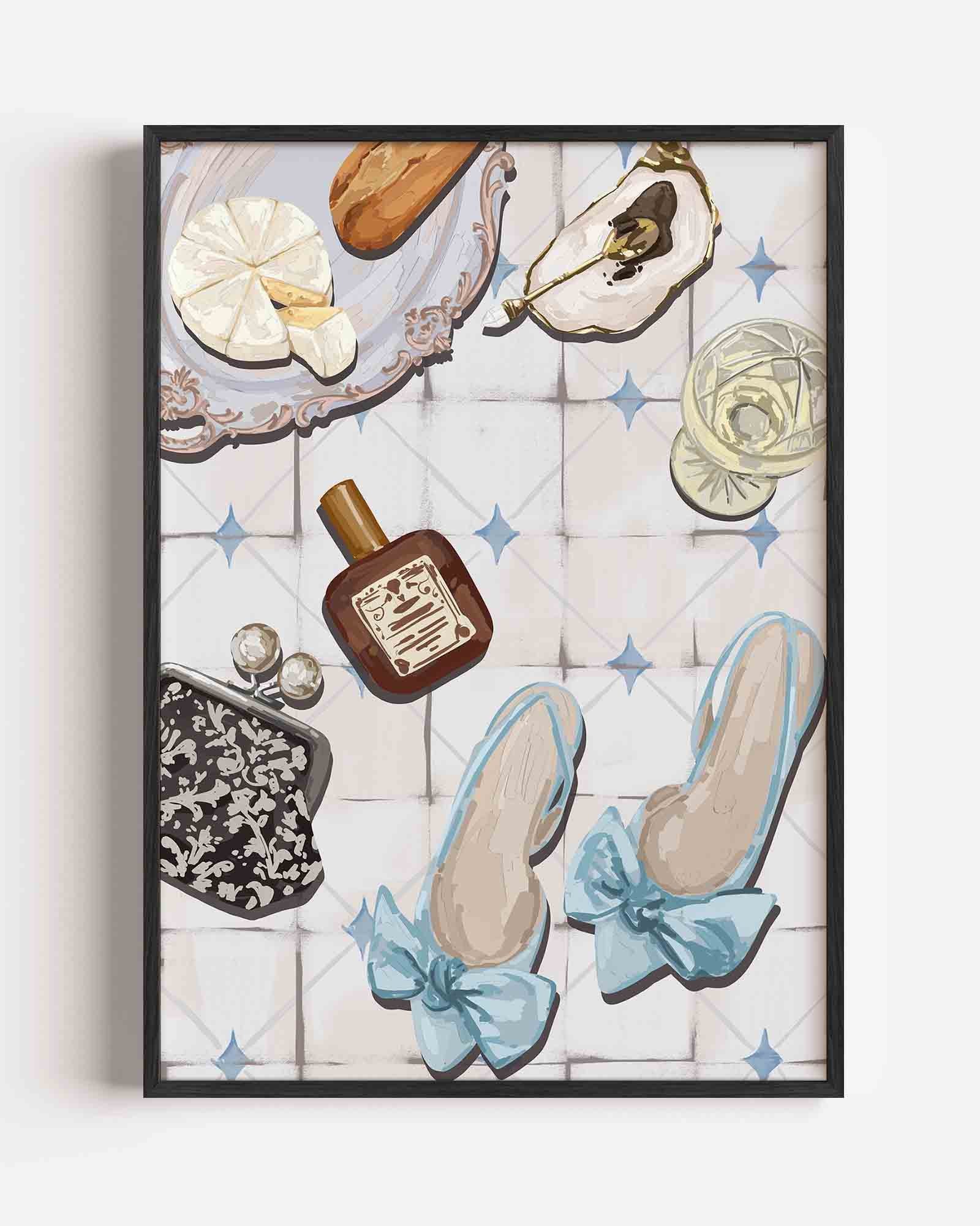 Stilleven met schoenen en accessoires Poster