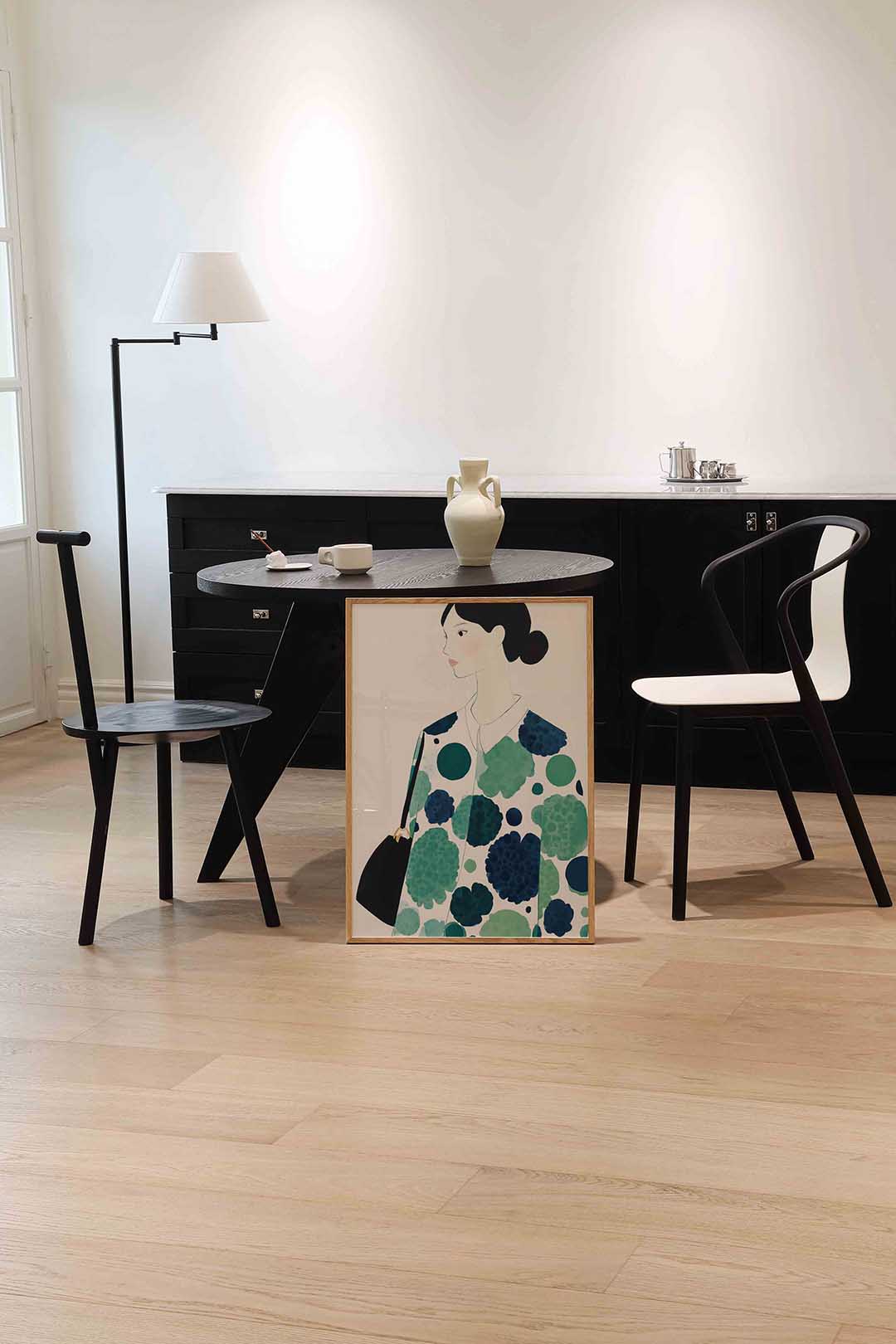 Vrouw met groene patronen Poster