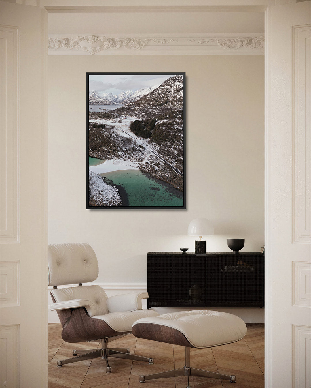Winterse berglandschap Kunstwerk