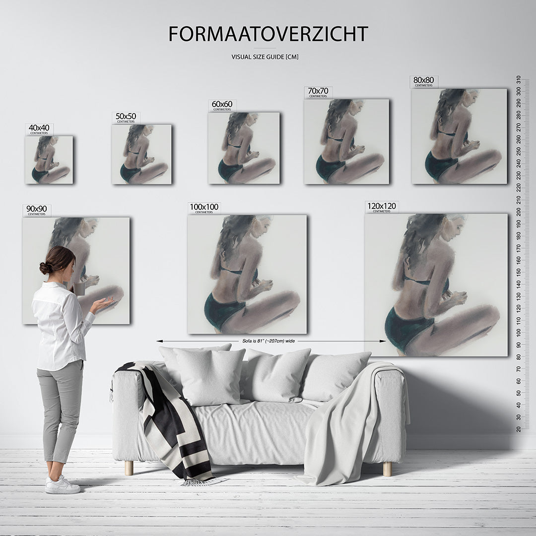 Zittende vrouw studie Kunstwerk
