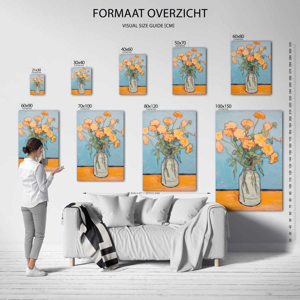 Bloemen in vaas Poster