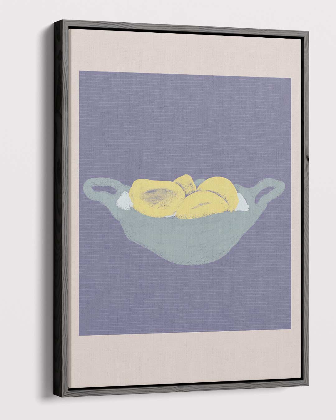 Zonnige Bananen in Blauwe Schaal Kunstwerk-canvas-dibond-plexiglas-wanddecoratie-WallArtistic
