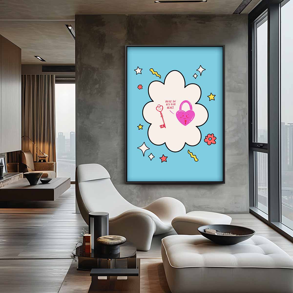 Sleutel tot Mijn Hart Kunstwerk-canvas-dibond-plexiglas-wanddecoratie-WallArtistic