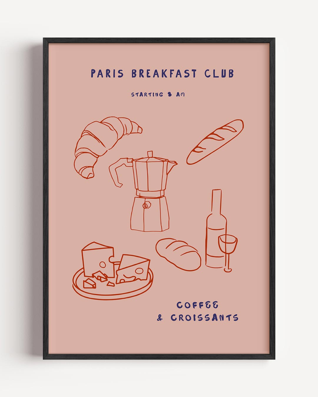 Parijs Ontbijtclub Poster-WallArtistic