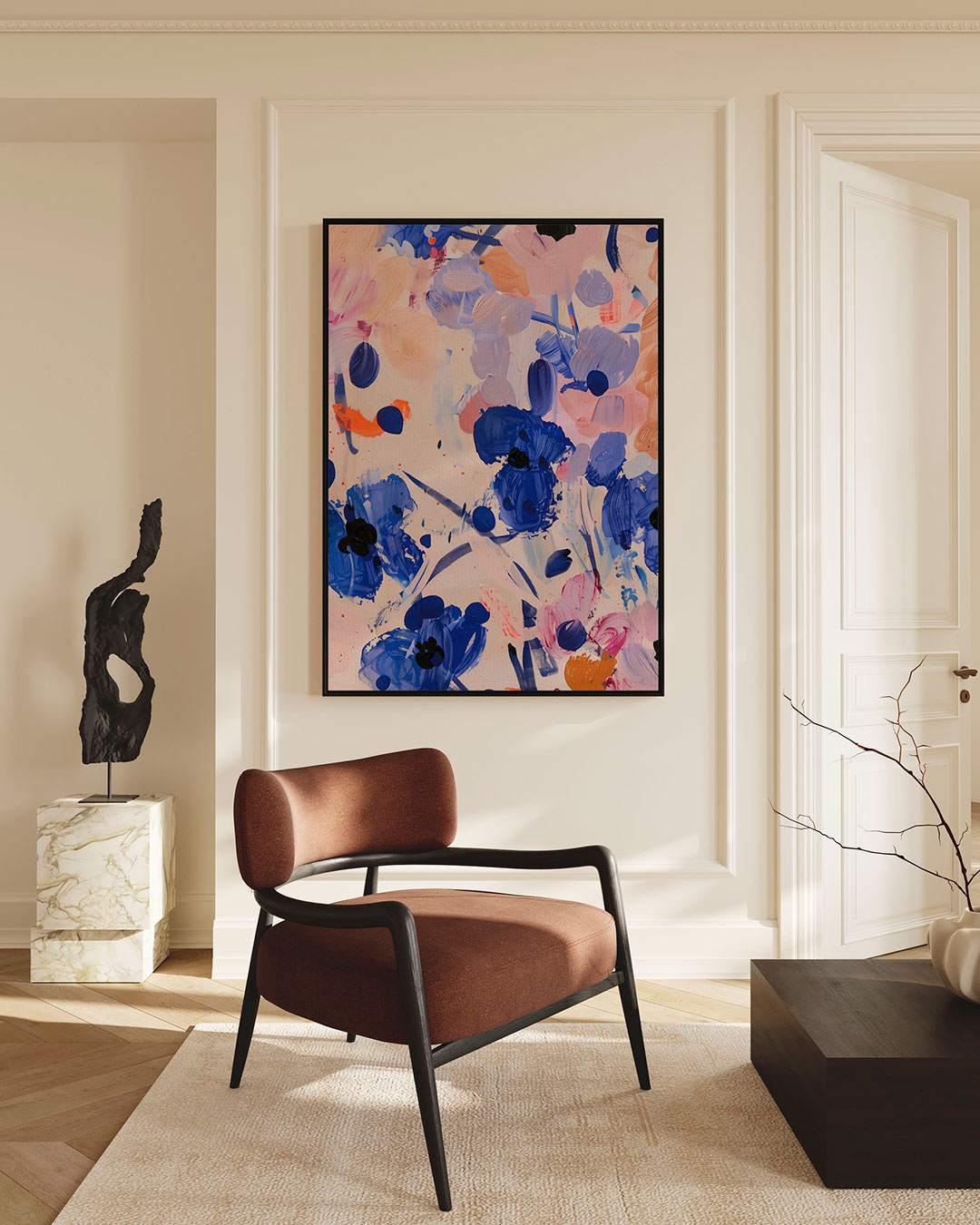 Kleurrijke bloemenvormen Kunstwerk