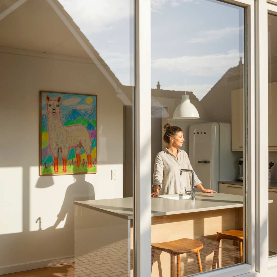 Kleurrijke Lama Bergen Poster-WallArtistic