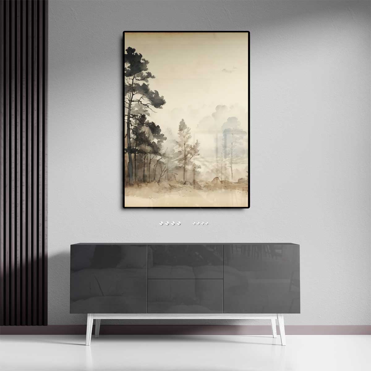 Rustige Bosmist Kunstwerk-canvas-dibond-plexiglas-wanddecoratie-WallArtistic
