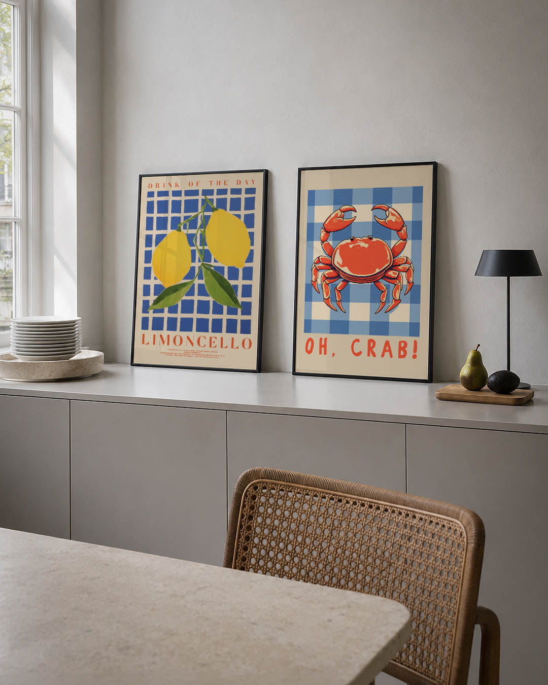 Citroen en ruitjes Posterset