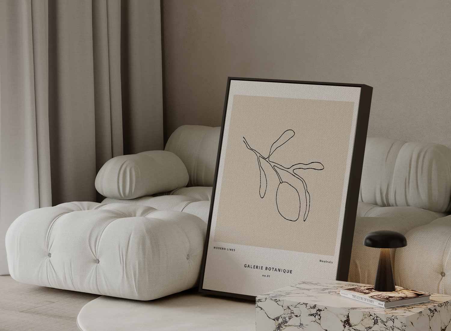 Moderne Botanische Lijnen Kunstwerk-canvas-dibond-plexiglas-wanddecoratie-WallArtistic