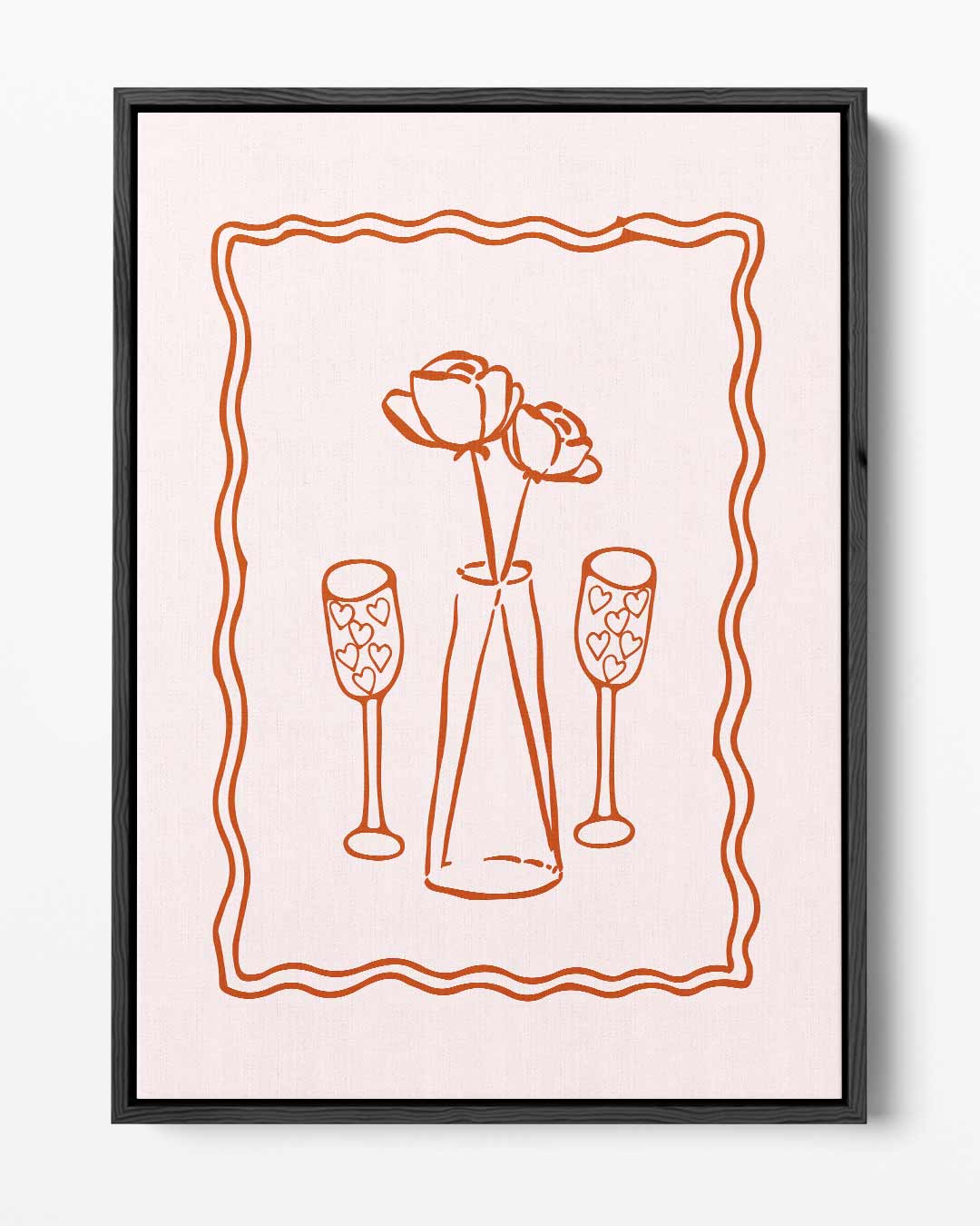 Bloemen en Hartjes Kunstwerk-canvas-dibond-plexiglas-wanddecoratie-WallArtistic