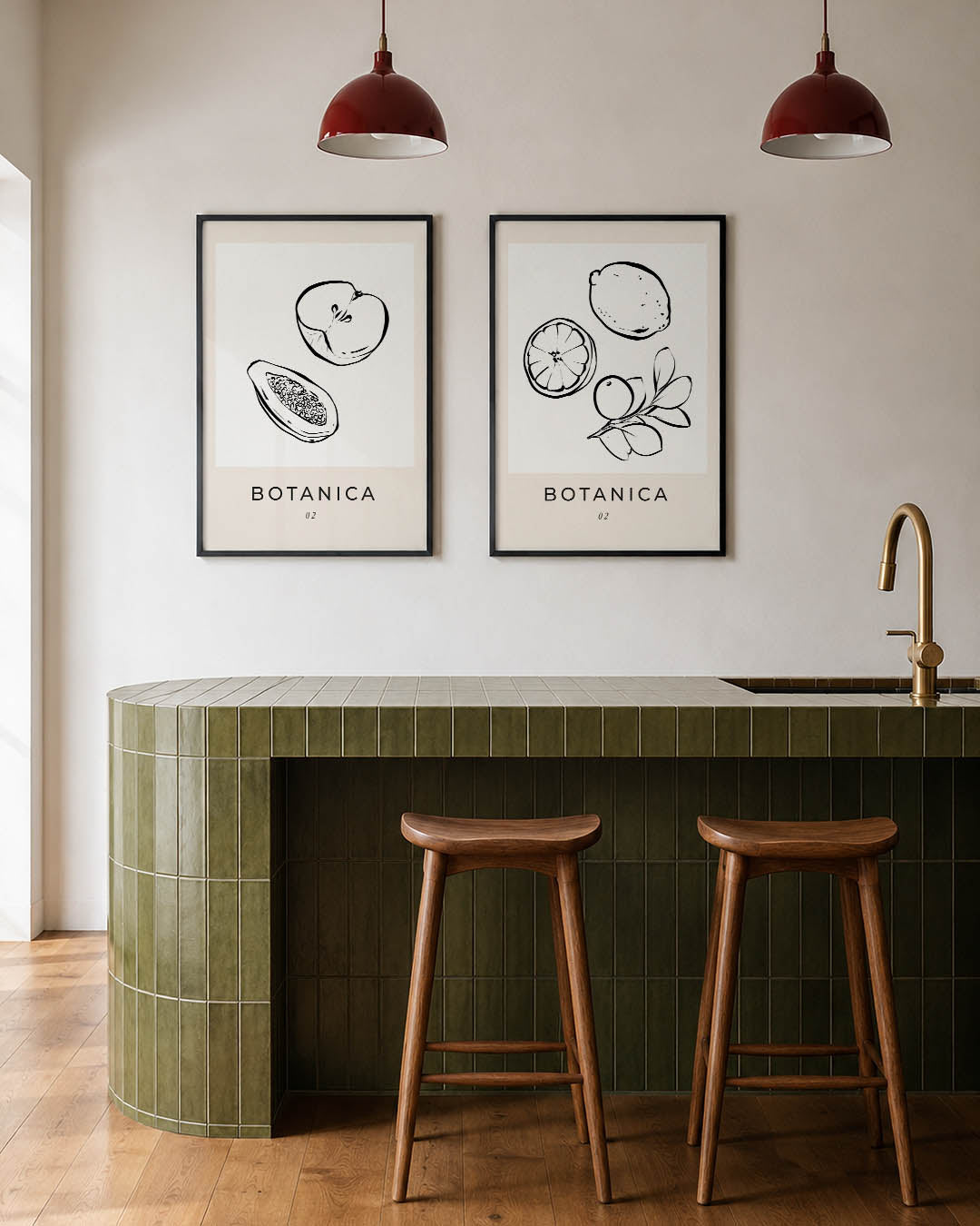 Fruitige lijnen Posterset