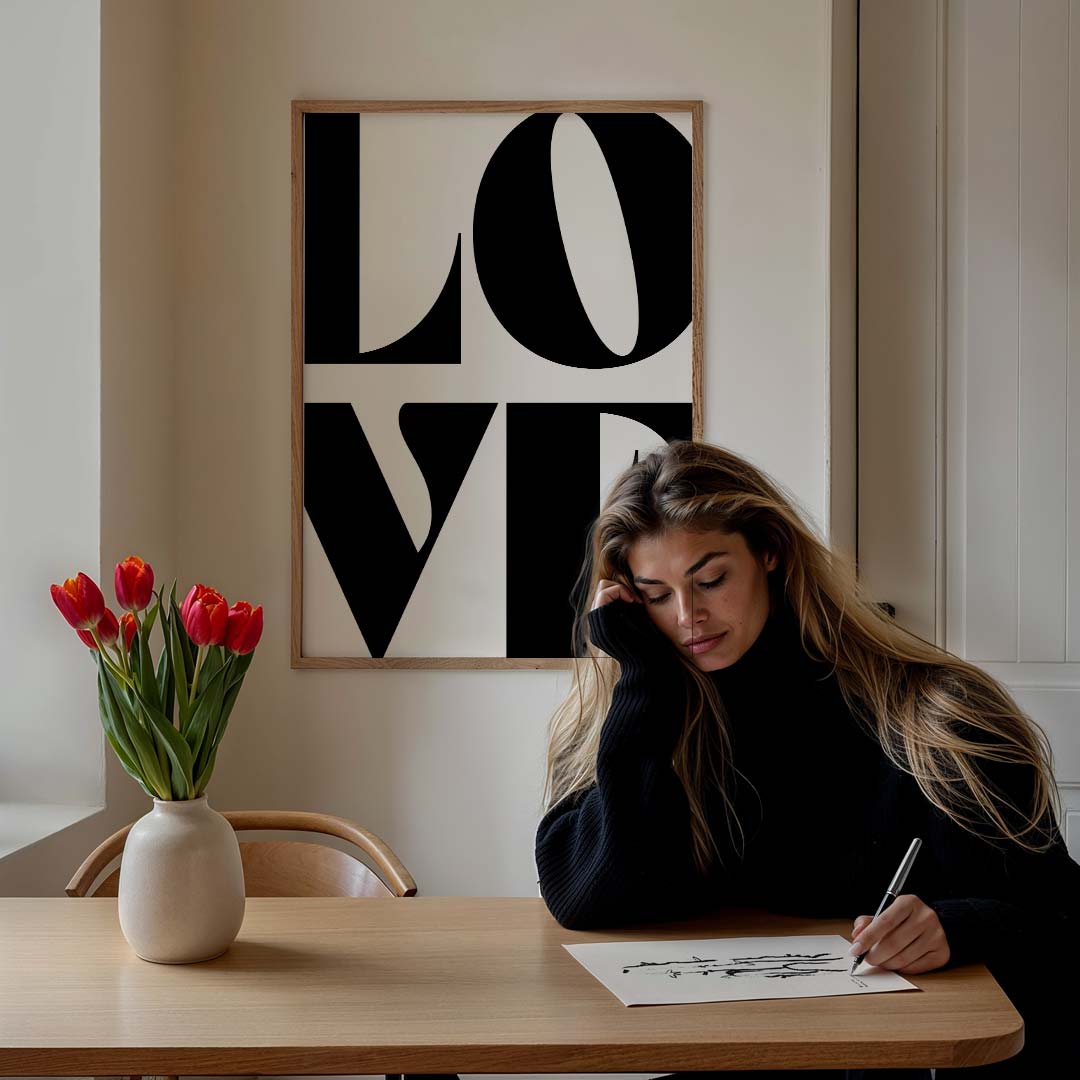 Moderne Typografie Liefdesposter-WallArtistic
