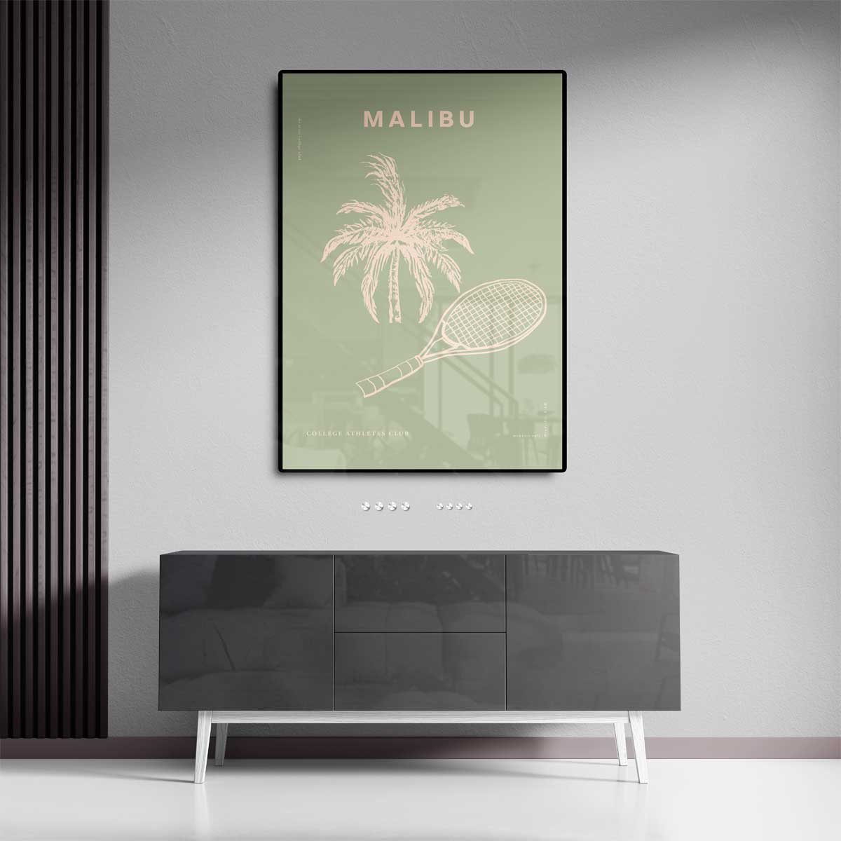 Malibu Tennis Avontuur Kunstwerk-canvas-dibond-plexiglas-wanddecoratie-WallArtistic