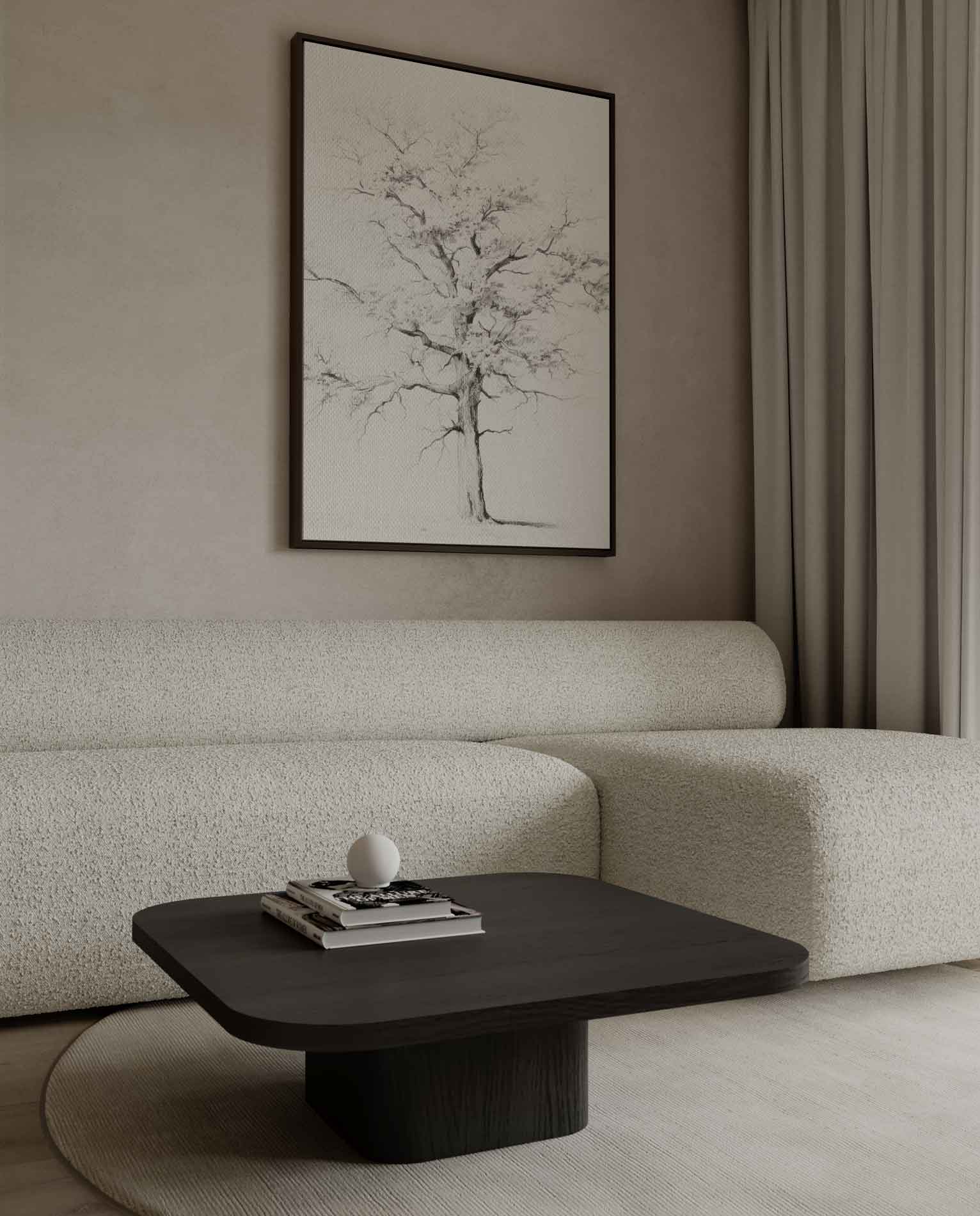Mystieke Levensboom Schets Kunstwerk-canvas-dibond-plexiglas-wanddecoratie-WallArtistic