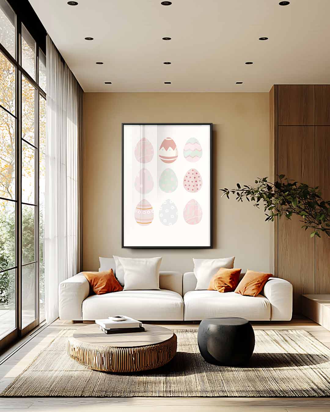 Pastel Paasei Illustraties Kunstwerk-canvas-dibond-plexiglas-wanddecoratie-WallArtistic