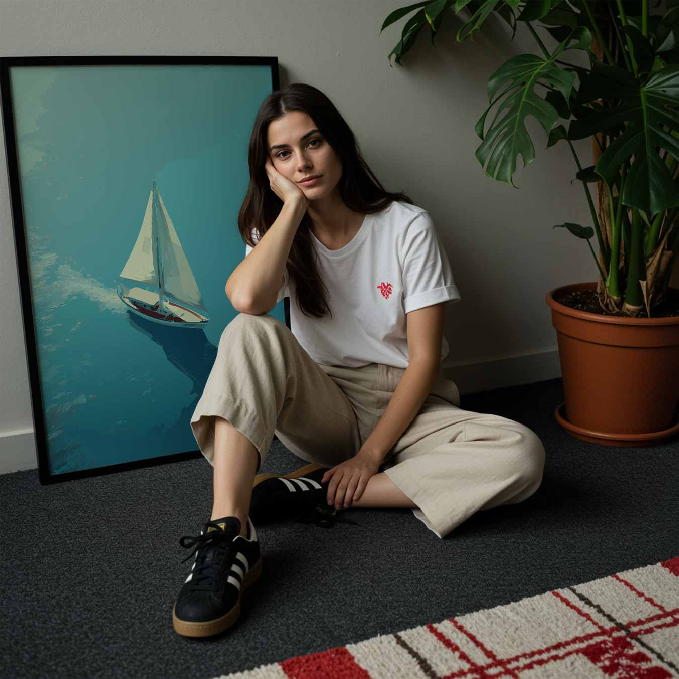 Zeilboot in de Zonsondergang Poster-WallArtistic