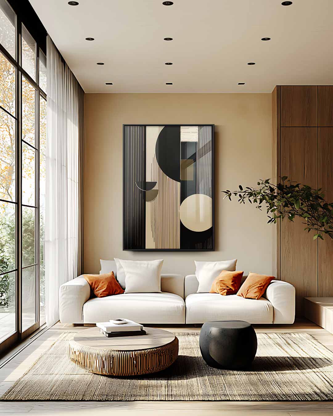 Moderne Geometrische Harmonie Kunstwerk-canvas-dibond-plexiglas-wanddecoratie-WallArtistic