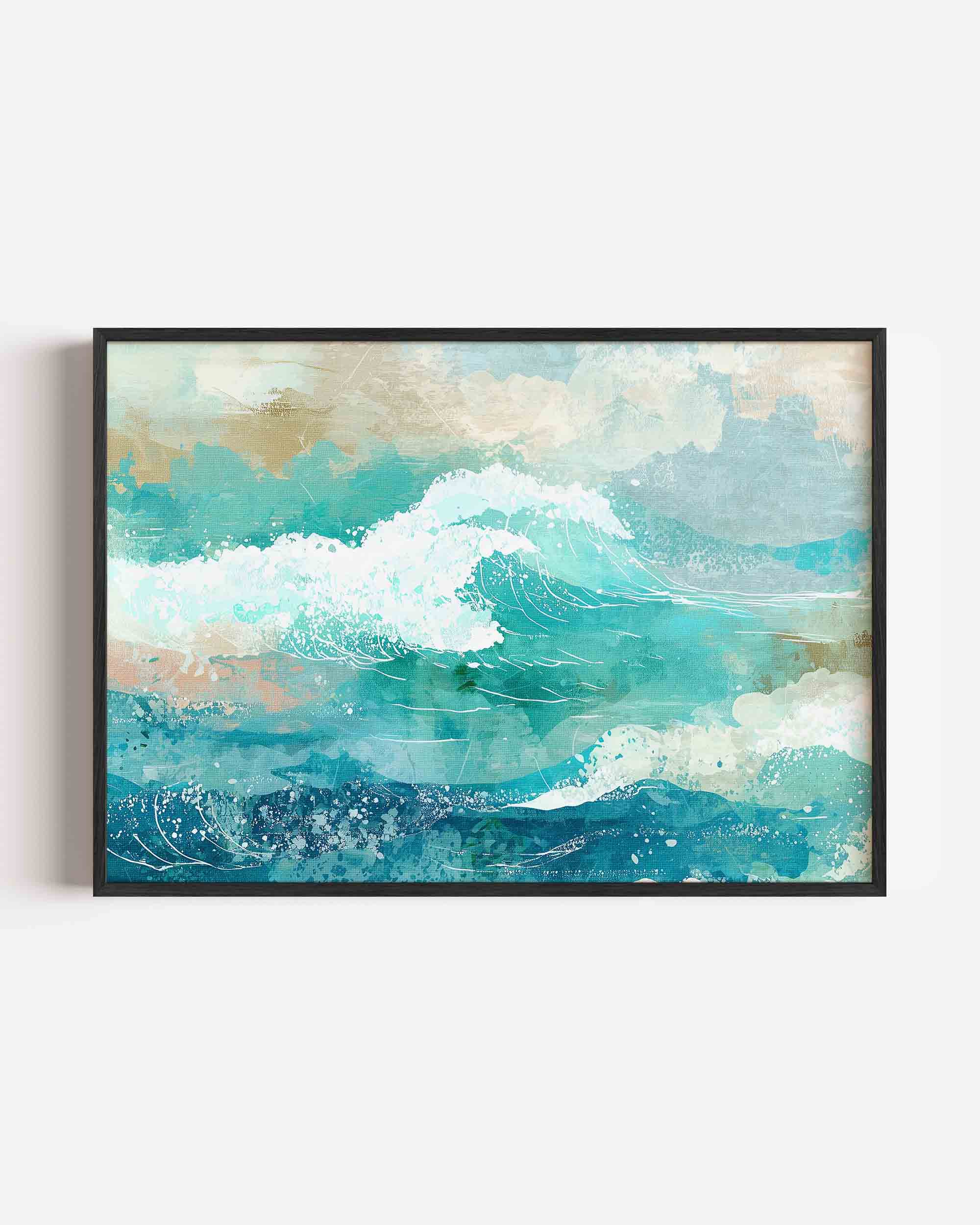 Golven in turquoise Poster