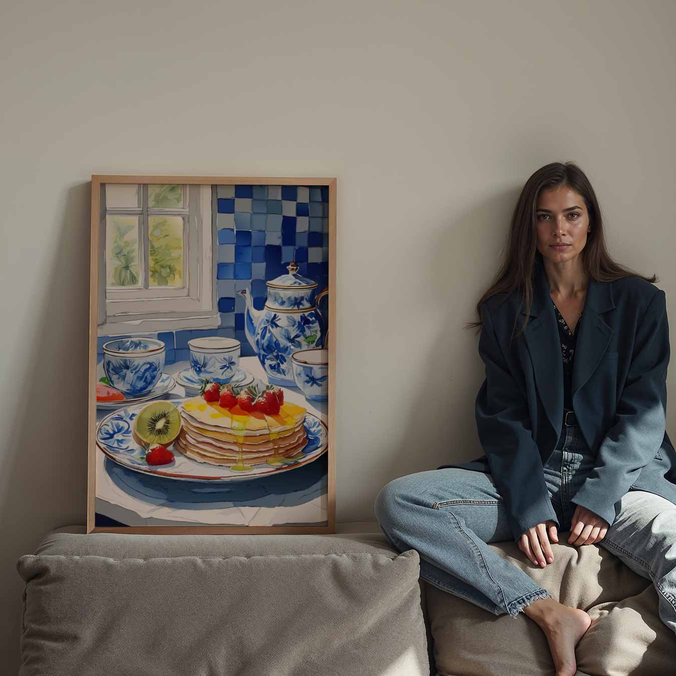 Ontbijt in Blauw Servies Poster