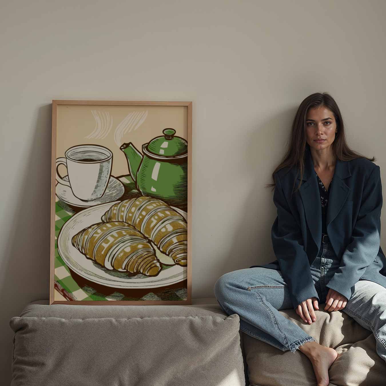 Franse Ontbijtsfeer Poster-WallArtistic