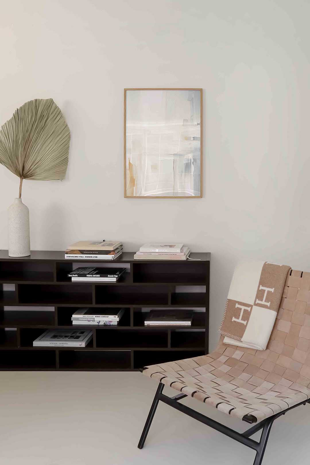 Abstracte beige en grijze Poster