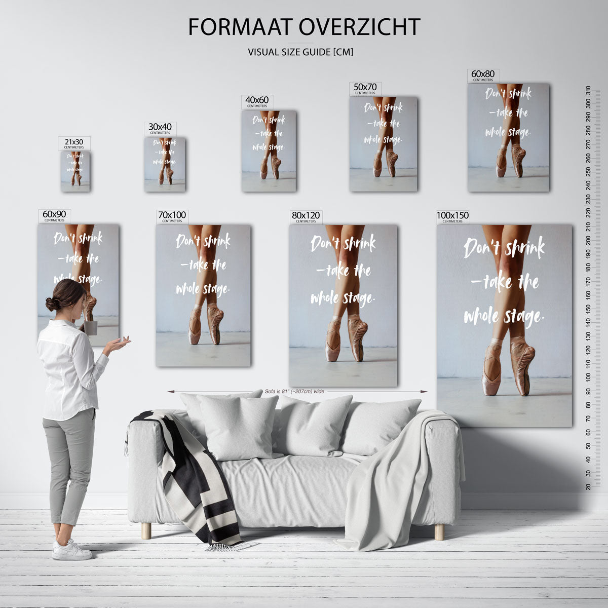 Balletschoenen en tekst Poster