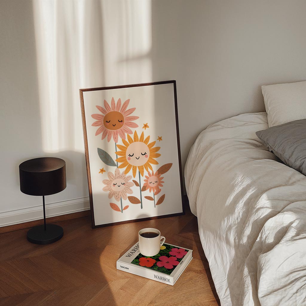 Schattige Bloemenfamilie Poster-WallArtistic