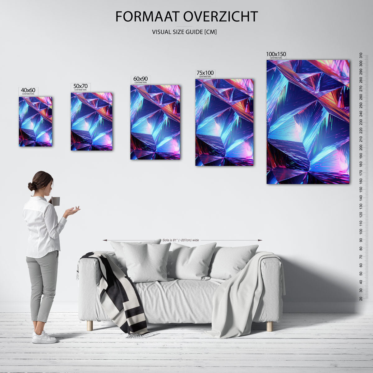 Kleurrijke geometrische vormen Kunstwerk