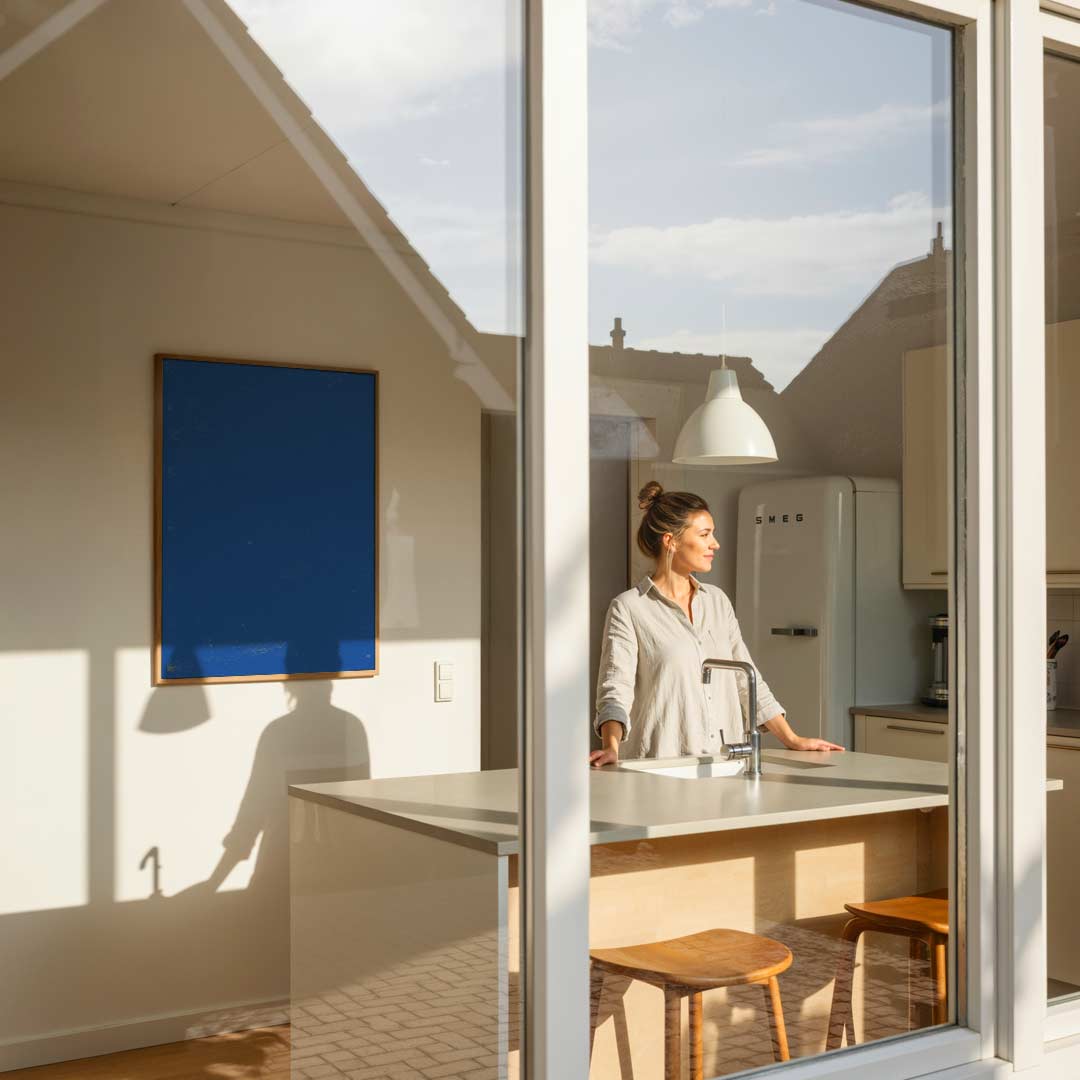 Blauwe Minimalistische Poster-WallArtistic