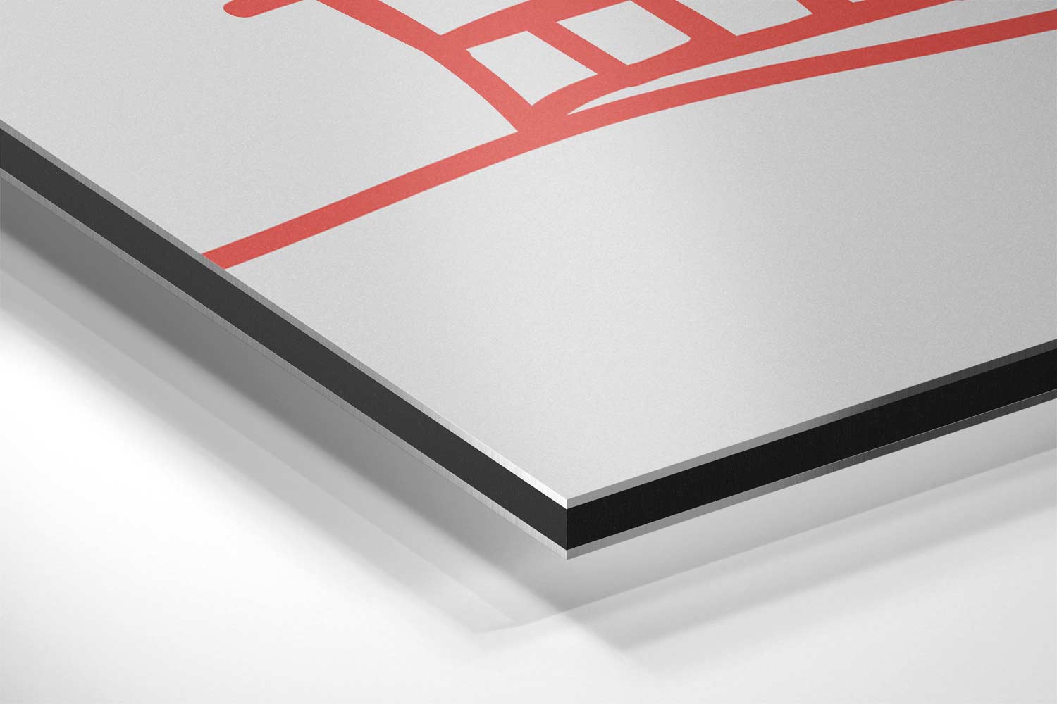 Rode Tempel Schets Kunstwerk-canvas-dibond-plexiglas-wanddecoratie-WallArtistic