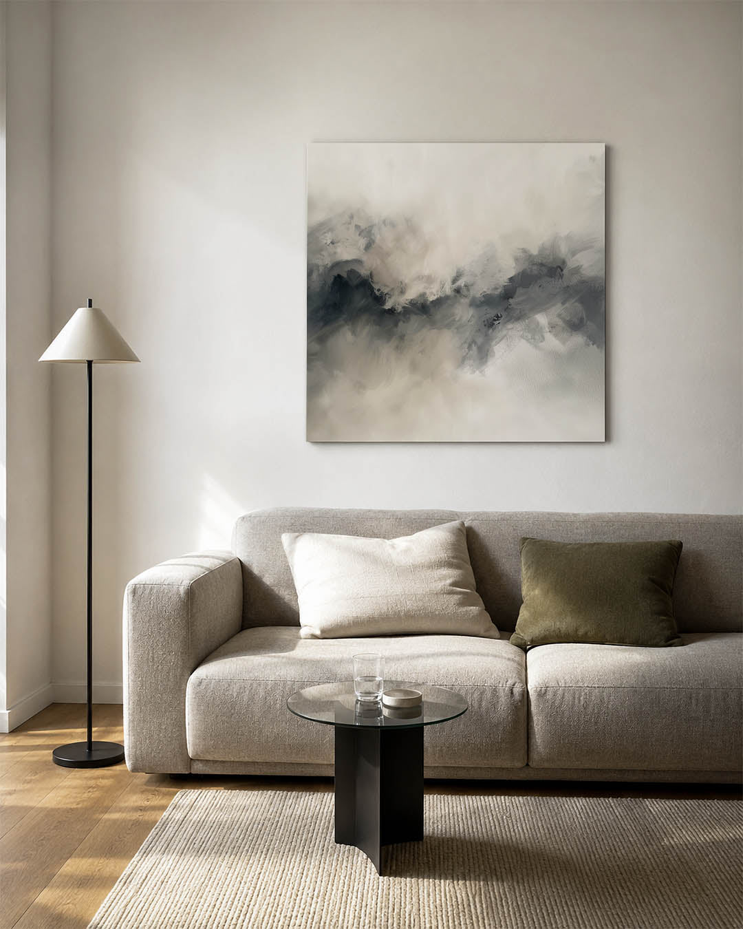 Vloeiende grijstinten Kunstwerk