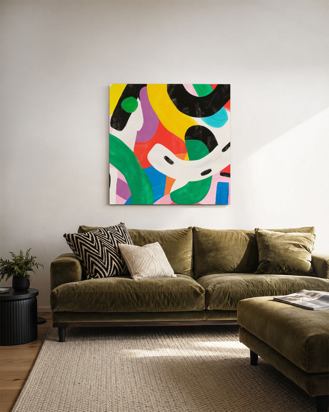 Dynamische kleurencompositie Kunstwerk