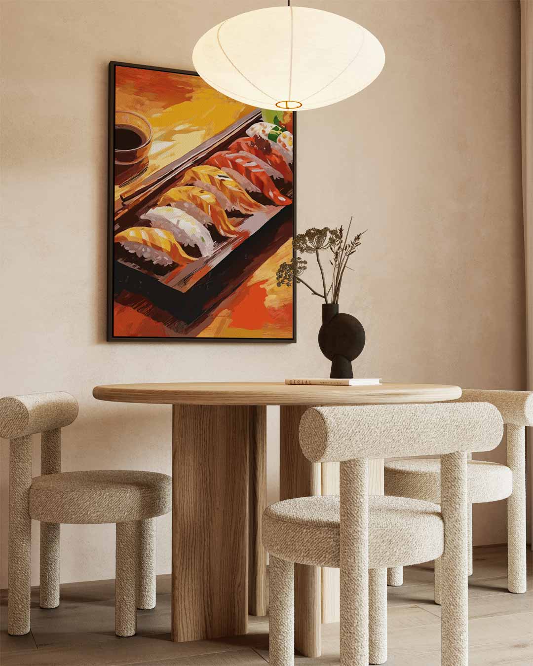 Kleurrijke Sushi Fantasie Kunstwerk-canvas-dibond-plexiglas-wanddecoratie-WallArtistic