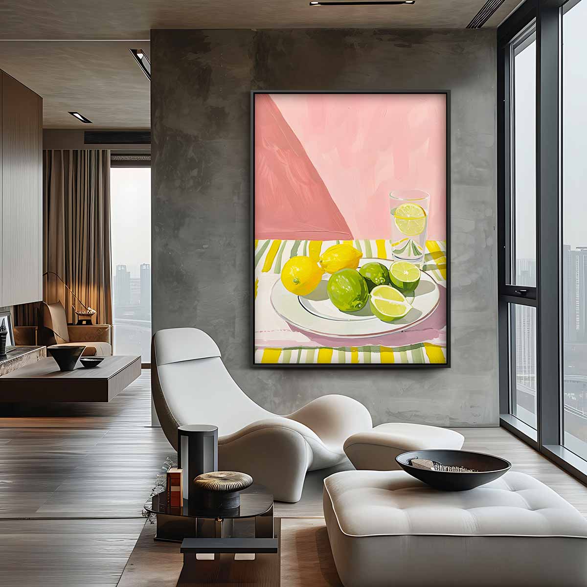 Citroenen en Limoenen op een Vrolijke Dag Kunstwerk-canvas-dibond-plexiglas-wanddecoratie-WallArtistic