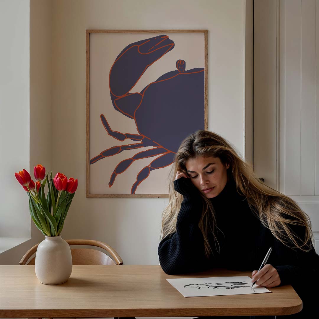 Moderne Krab Kunstposter-WallArtistic