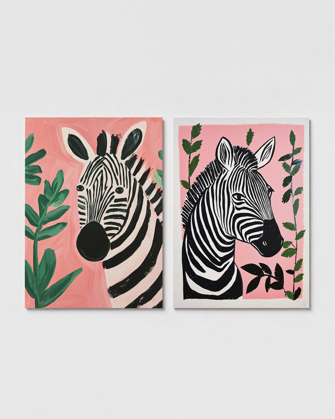 Zebra en bladeren Posterset