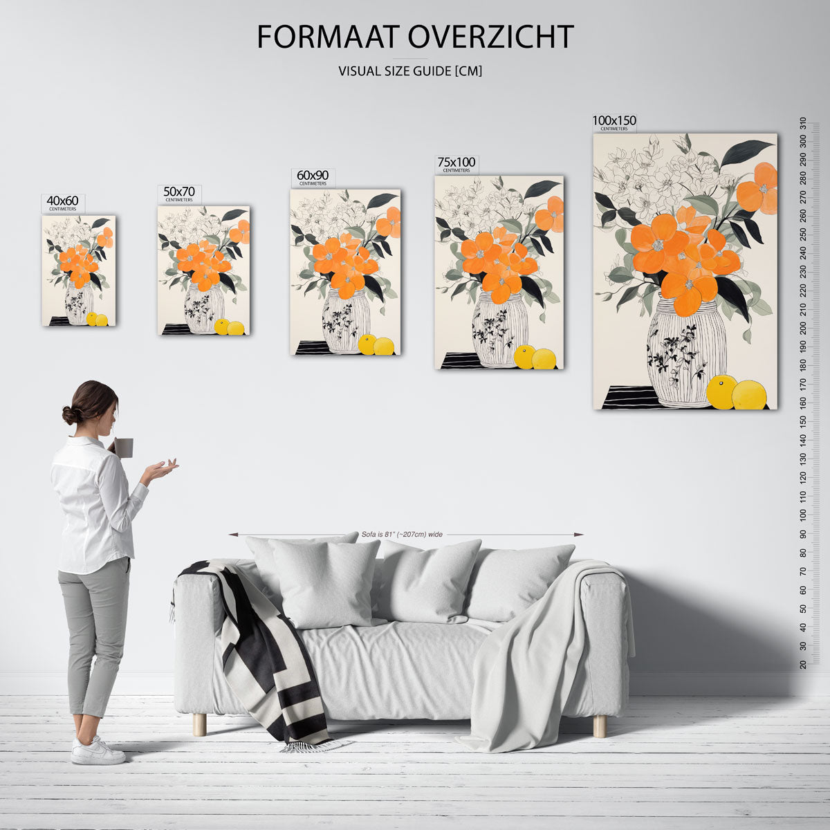 Bloemrijke vaas Kunstwerk