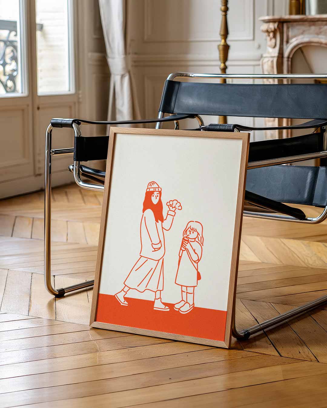 Vrolijke Wandeling Illustratie Poster