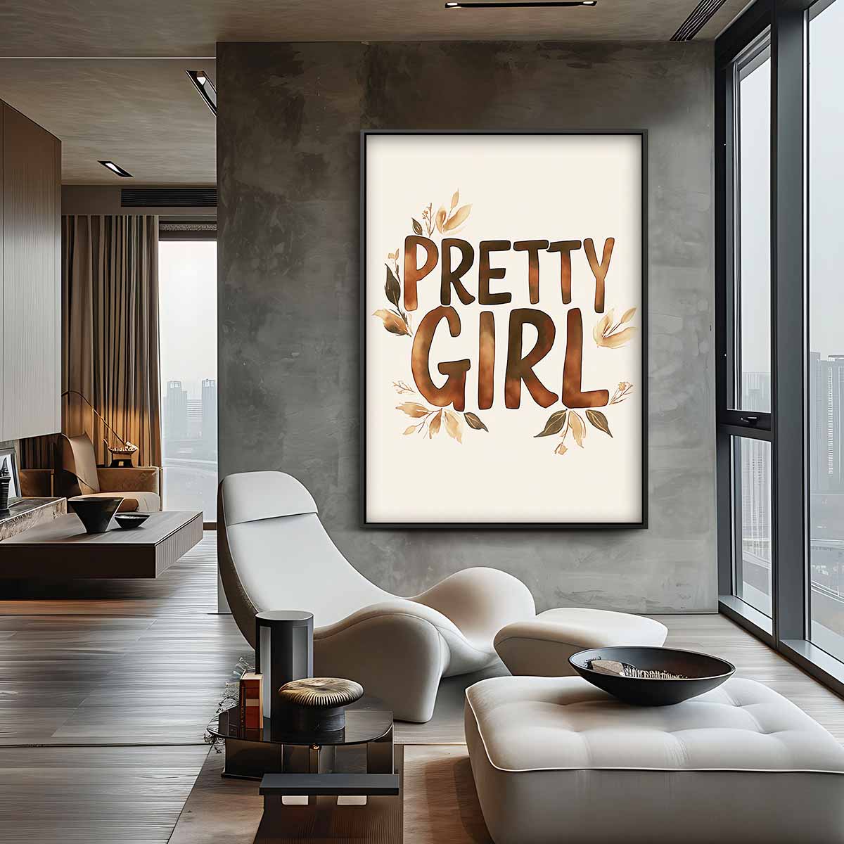 Lovely Girl Bloemenposter Kunstwerk-canvas-dibond-plexiglas-wanddecoratie-WallArtistic