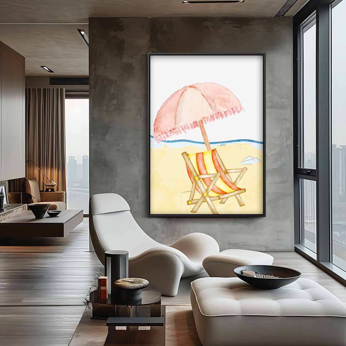 Zomerse Stranddag Kunstwerk-canvas-dibond-plexiglas-wanddecoratie-WallArtistic