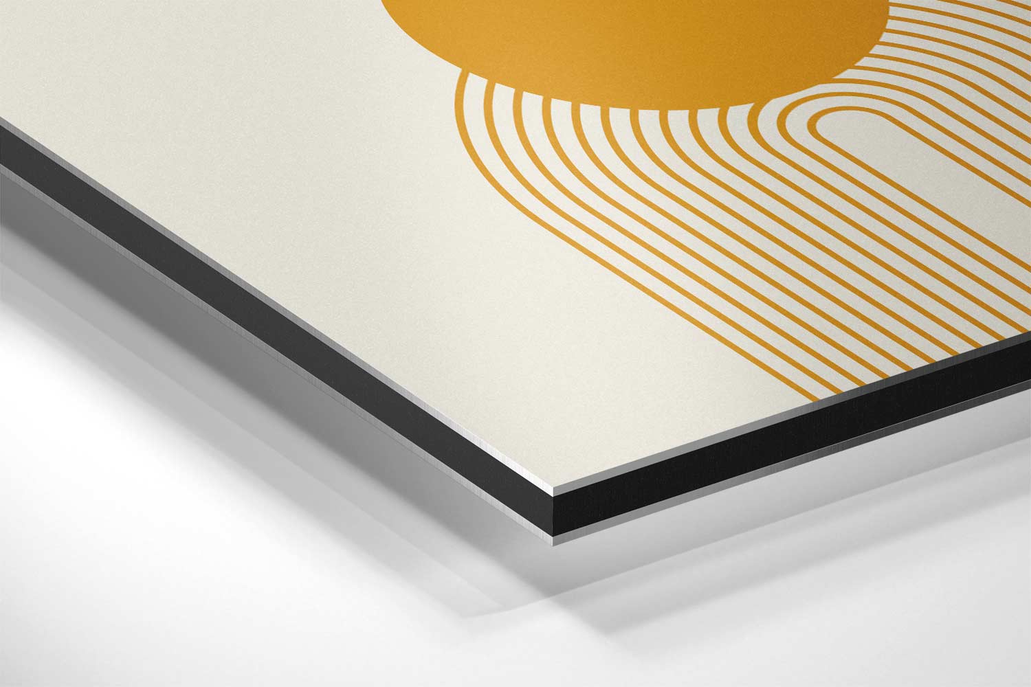 Retro Gele Geometrie Poster Kunstwerk-canvas-dibond-plexiglas-wanddecoratie-WallArtistic