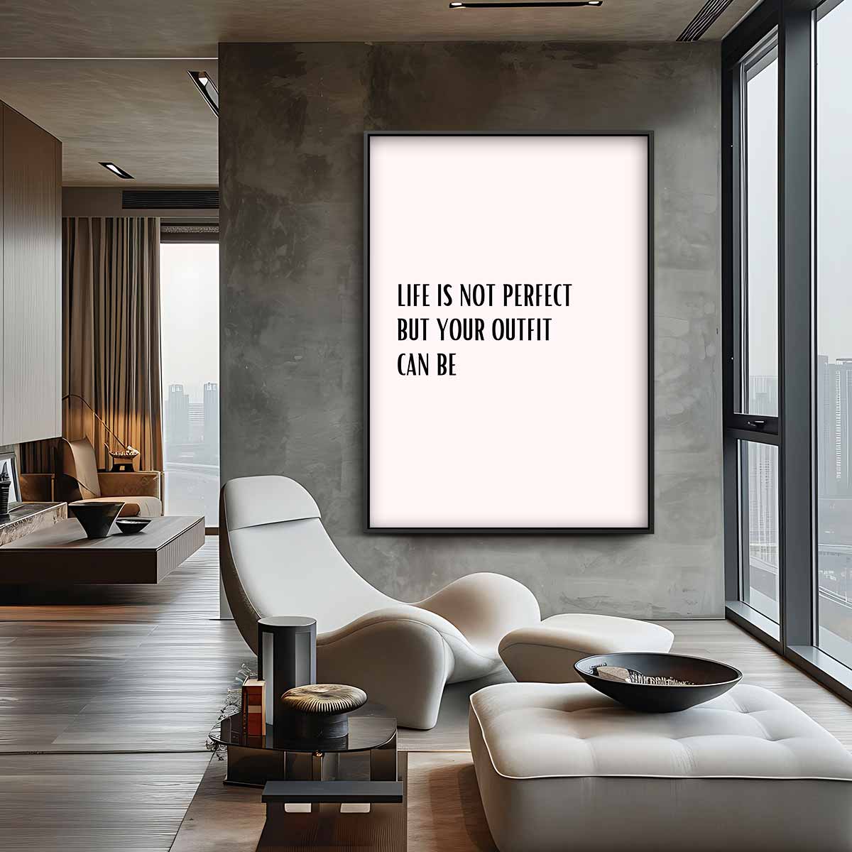 Inspirerende Outfit Quote Poster Kunstwerk-canvas-dibond-plexiglas-wanddecoratie-WallArtistic