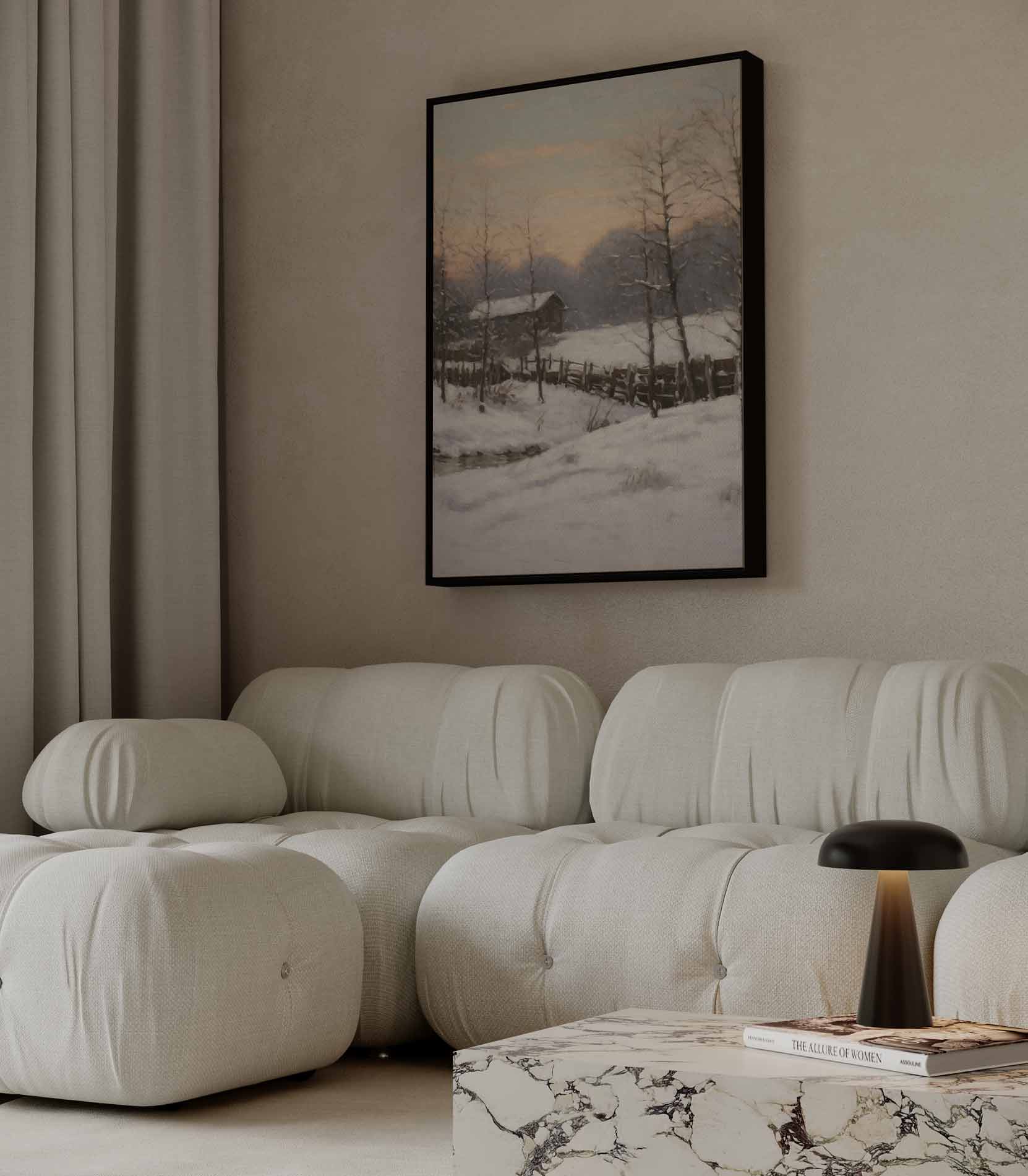 Winterse Rustieke Schoonheid Kunstwerk-canvas-dibond-plexiglas-wanddecoratie-WallArtistic