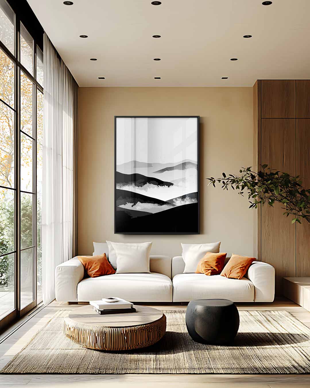 Mystieke Bergsilhouetten Kunstwerk-canvas-dibond-plexiglas-wanddecoratie-WallArtistic