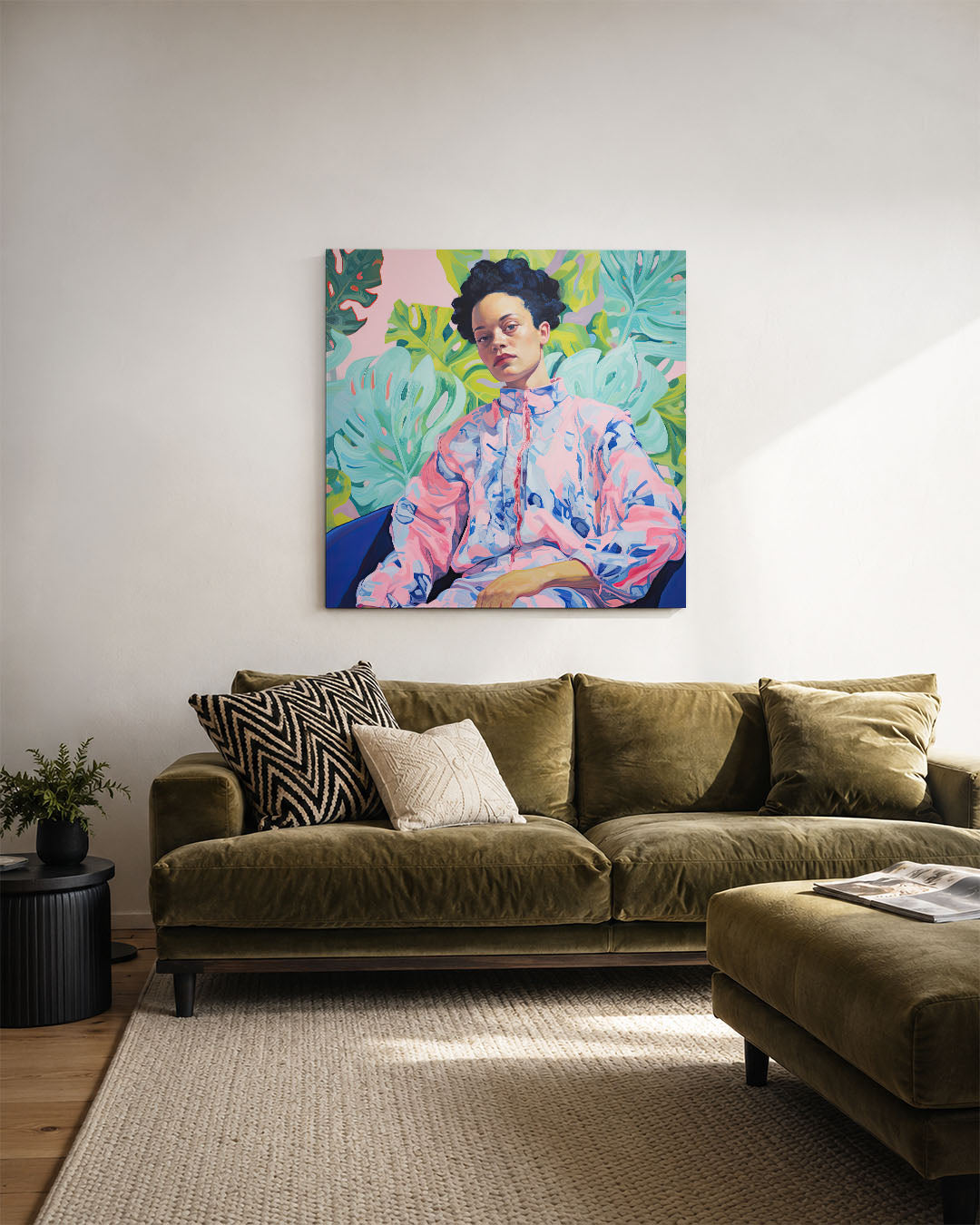 Vrouw met bladeren Kunstwerk