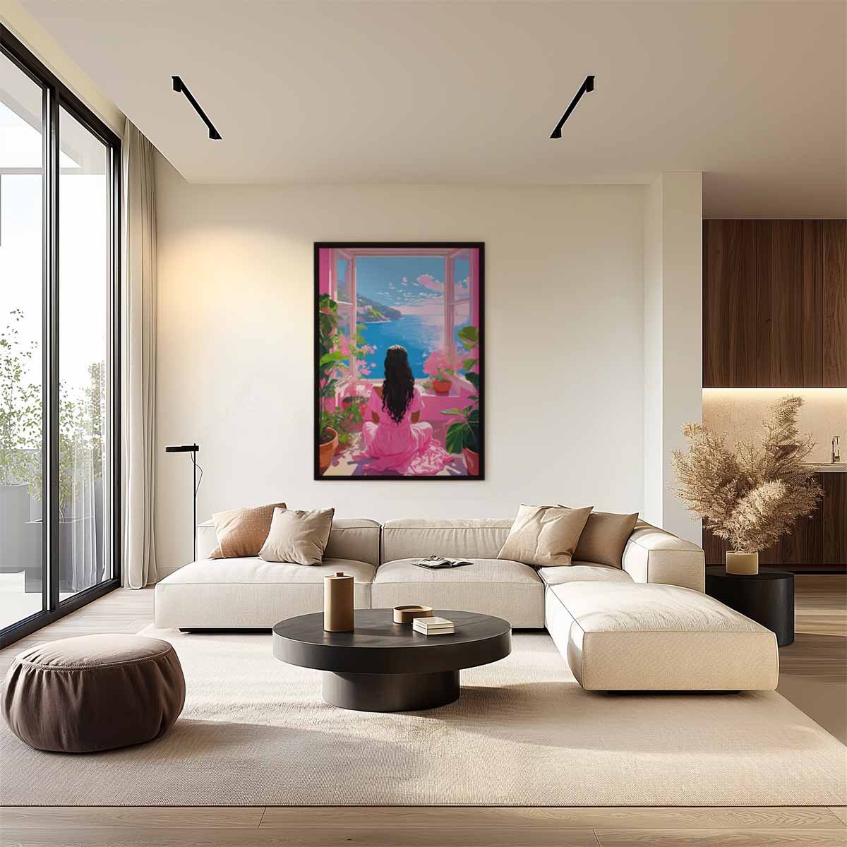 Dagdromen bij de Zee Kunstwerk-canvas-dibond-plexiglas-wanddecoratie-WallArtistic