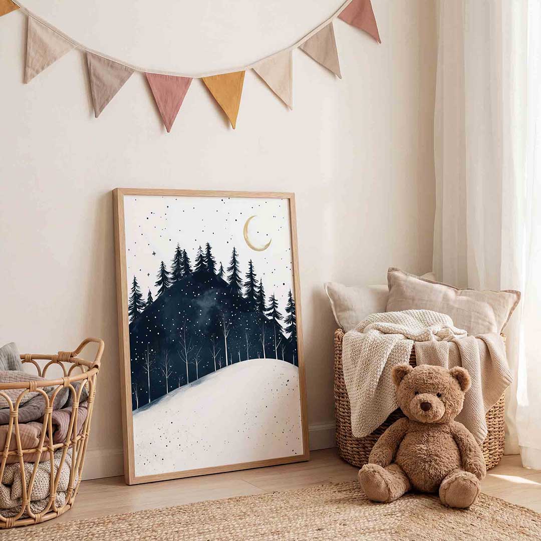 Winterlandschap met bomen Poster