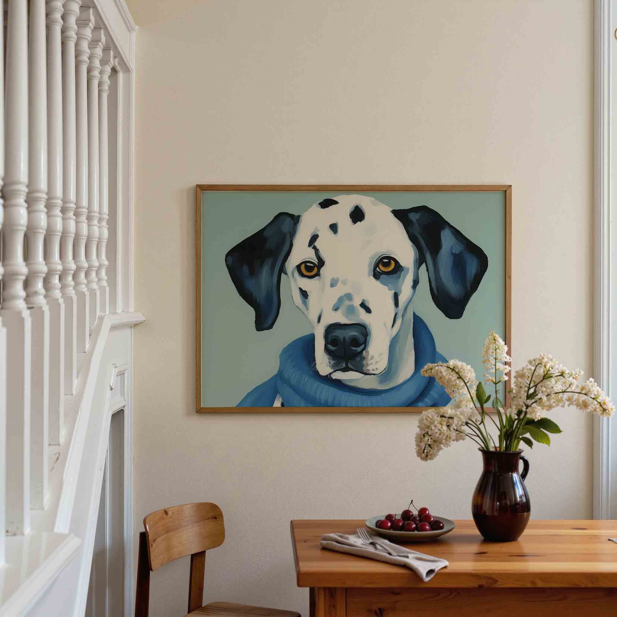 Dalmatier met blauwe sjaal Poster