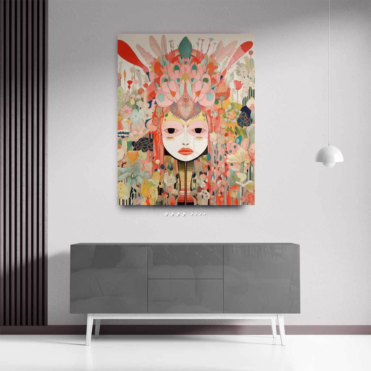 Vrolijke Fantasiegezichten Kunstwerk-canvas-dibond-plexiglas-wanddecoratie-WallArtistic